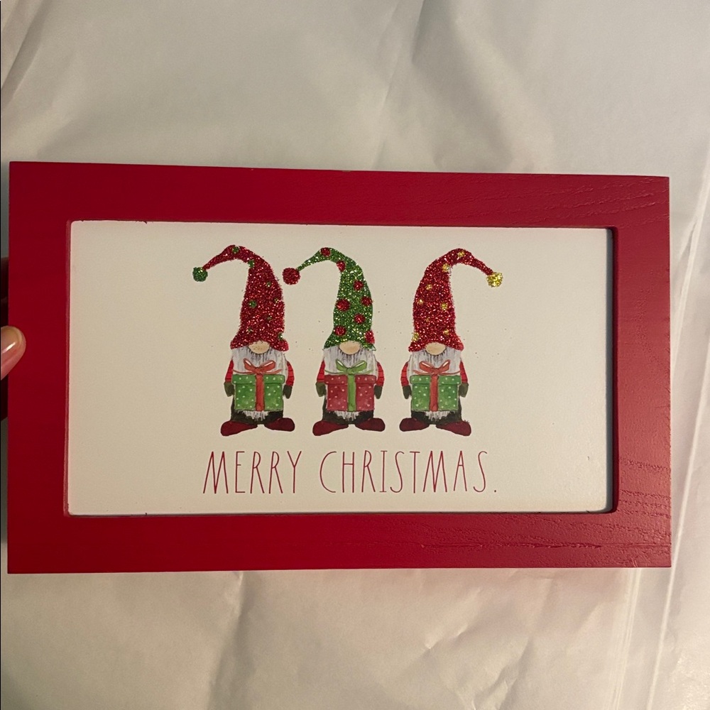 Rae Dunn Merry Christmas Gnome Sign